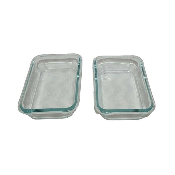Pyrex 2 Cup Baking Dish Set of 2 Vintage Rectangular 2 Cups Glass Baking Dishes - Picture 1 of 8